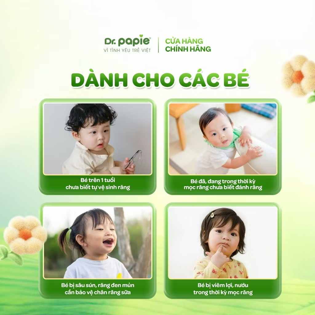 Gạc chống sâu sún răng Dr.Papie 1+ (30 gói)