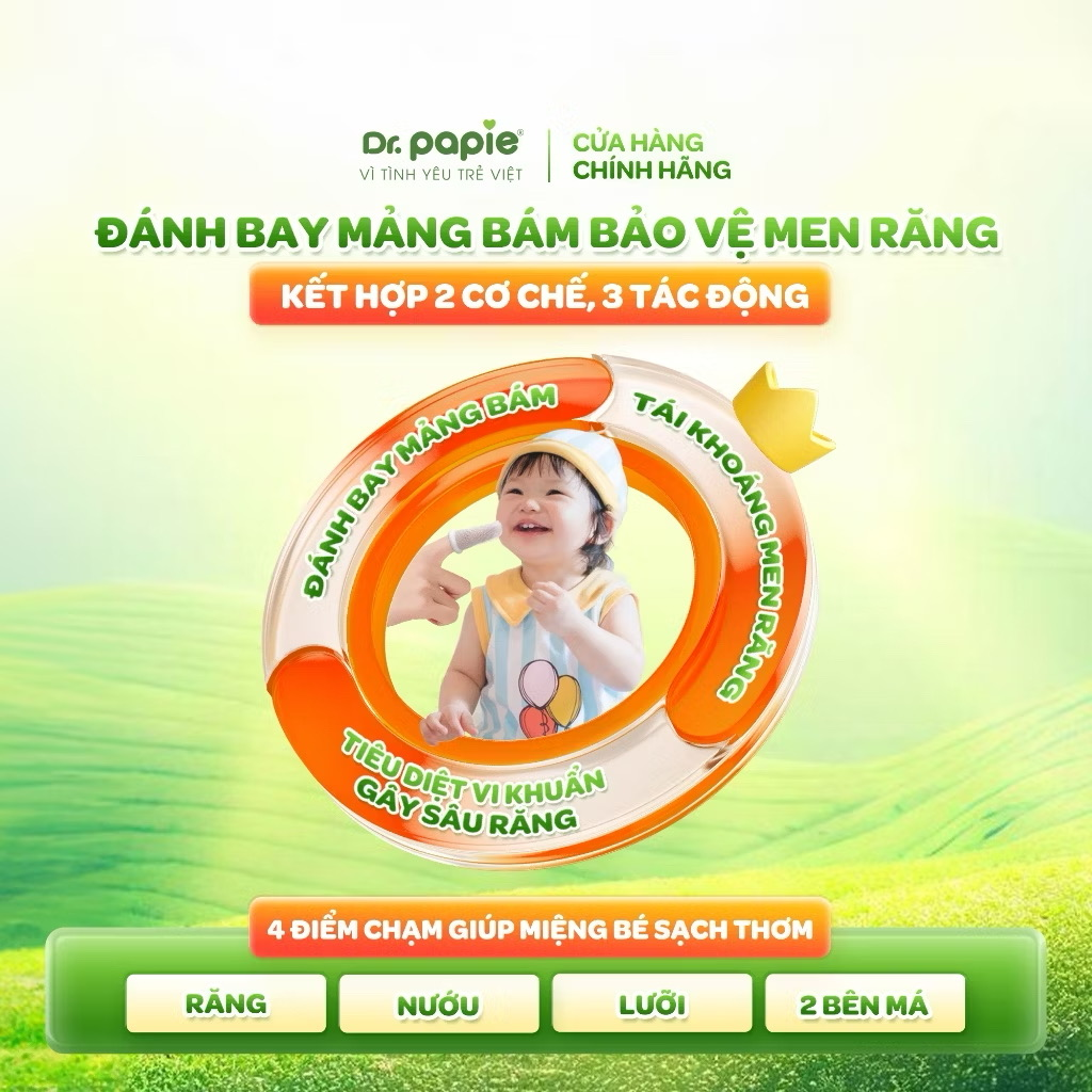 Gạc chống sâu sún răng Dr.Papie 1+ (30 gói)