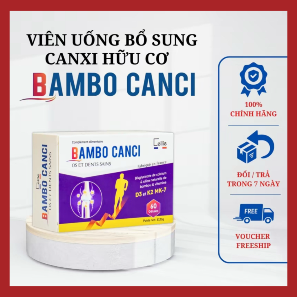 Viên Uống Bổ Sung Canxi Hữu Cơ Bambo Canci Nhập Khẩu Từ Pháp, Hộp 60 viên