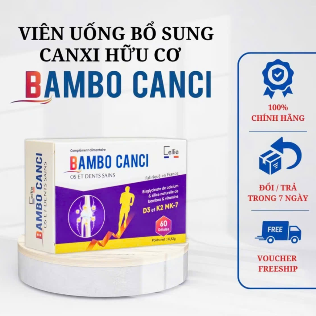 Viên Uống Bổ Sung Canxi Hữu Cơ Bambo Canci Nhập Khẩu Từ Pháp, Hộp 60 viên