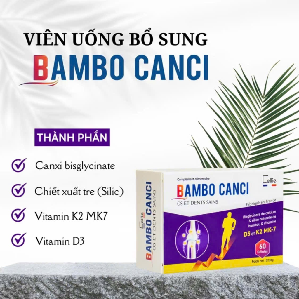 Viên Uống Bổ Sung Canxi Hữu Cơ Bambo Canci Nhập Khẩu Từ Pháp, Hộp 60 viên