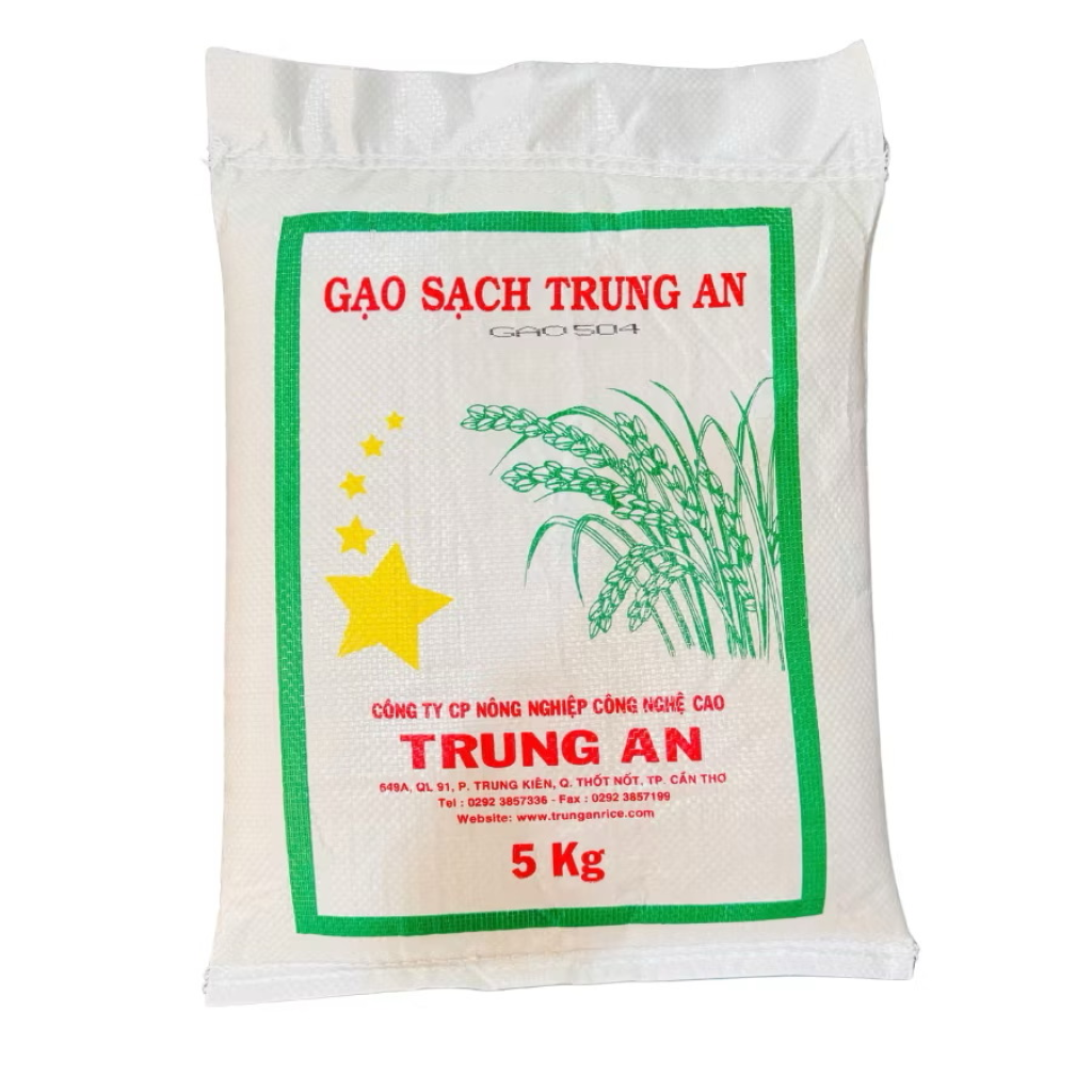 Gạo 504 Khô, Nở Xốp-Gạo Sạch TRUNG AN - Túi 5kg