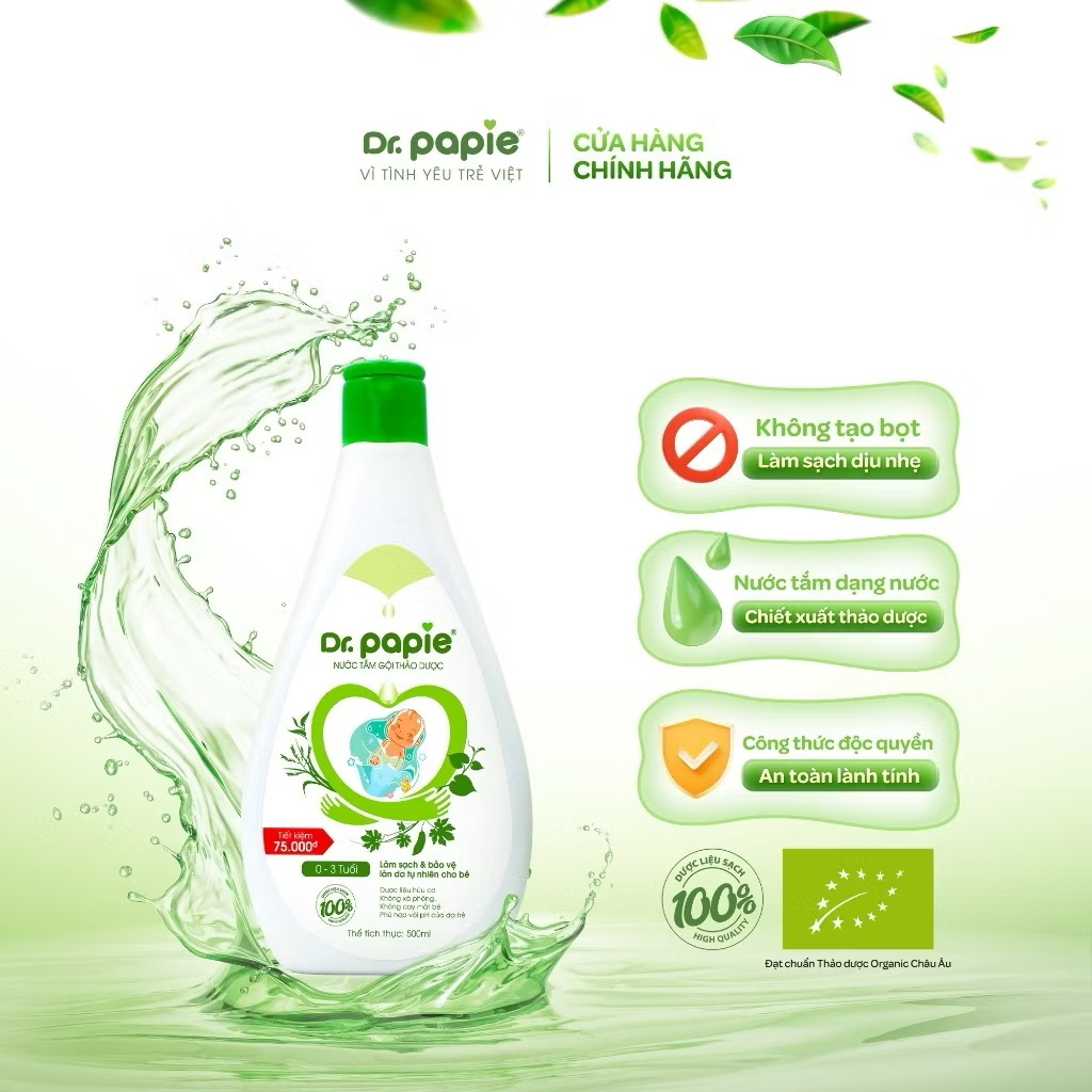 Combo 2 Nước Tắm Thảo Dược Dr Papie (Chai 500ml)