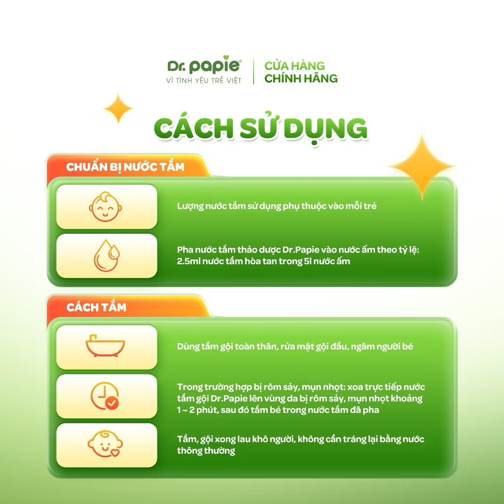 Combo 2 Nước Tắm Thảo Dược Dr Papie (Chai 500ml)