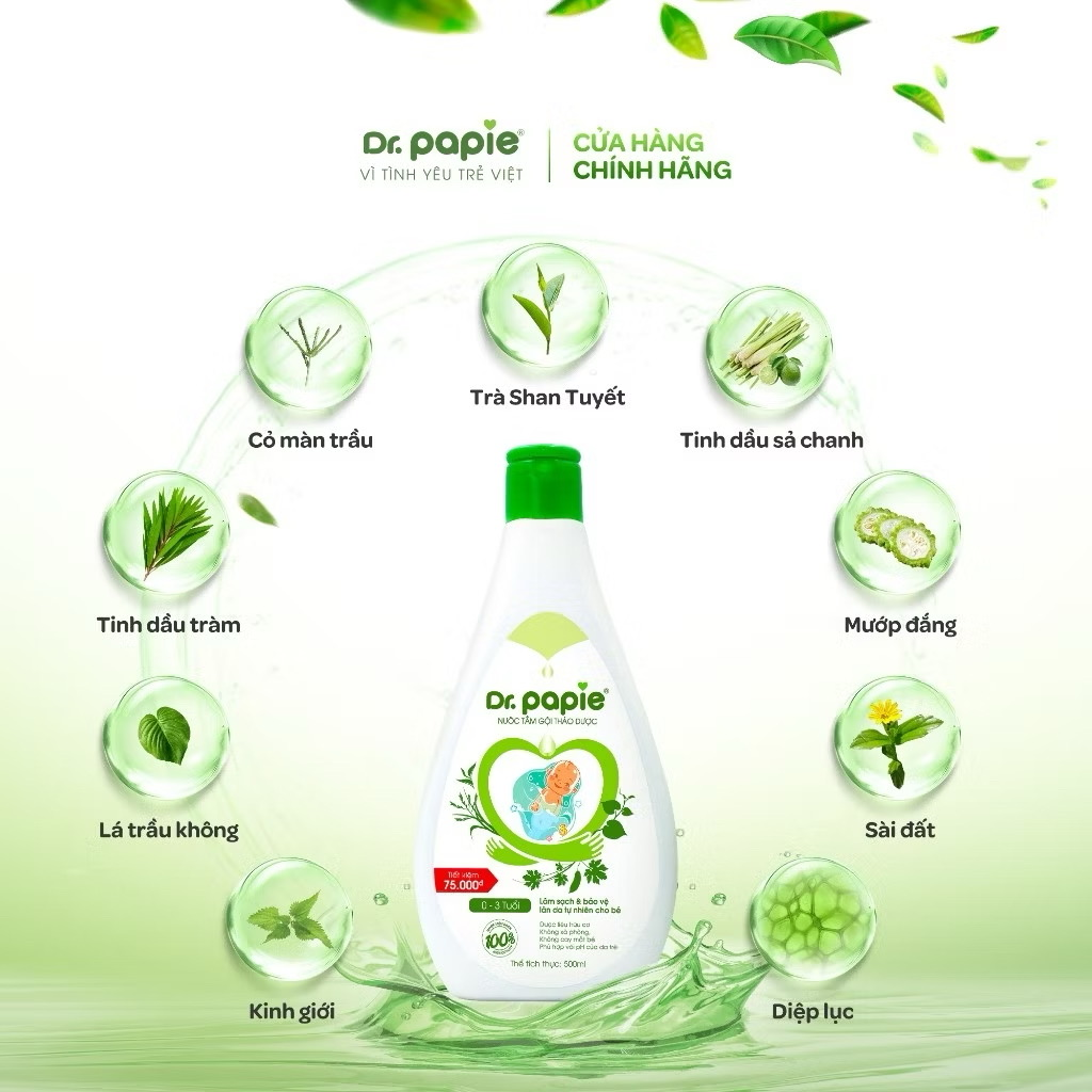 Combo 2 Nước Tắm Thảo Dược Dr Papie (Chai 500ml)