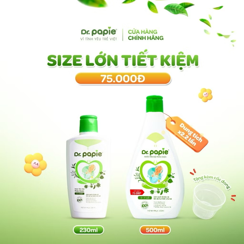 Combo 2 Nước Tắm Thảo Dược Dr Papie (Chai 500ml)