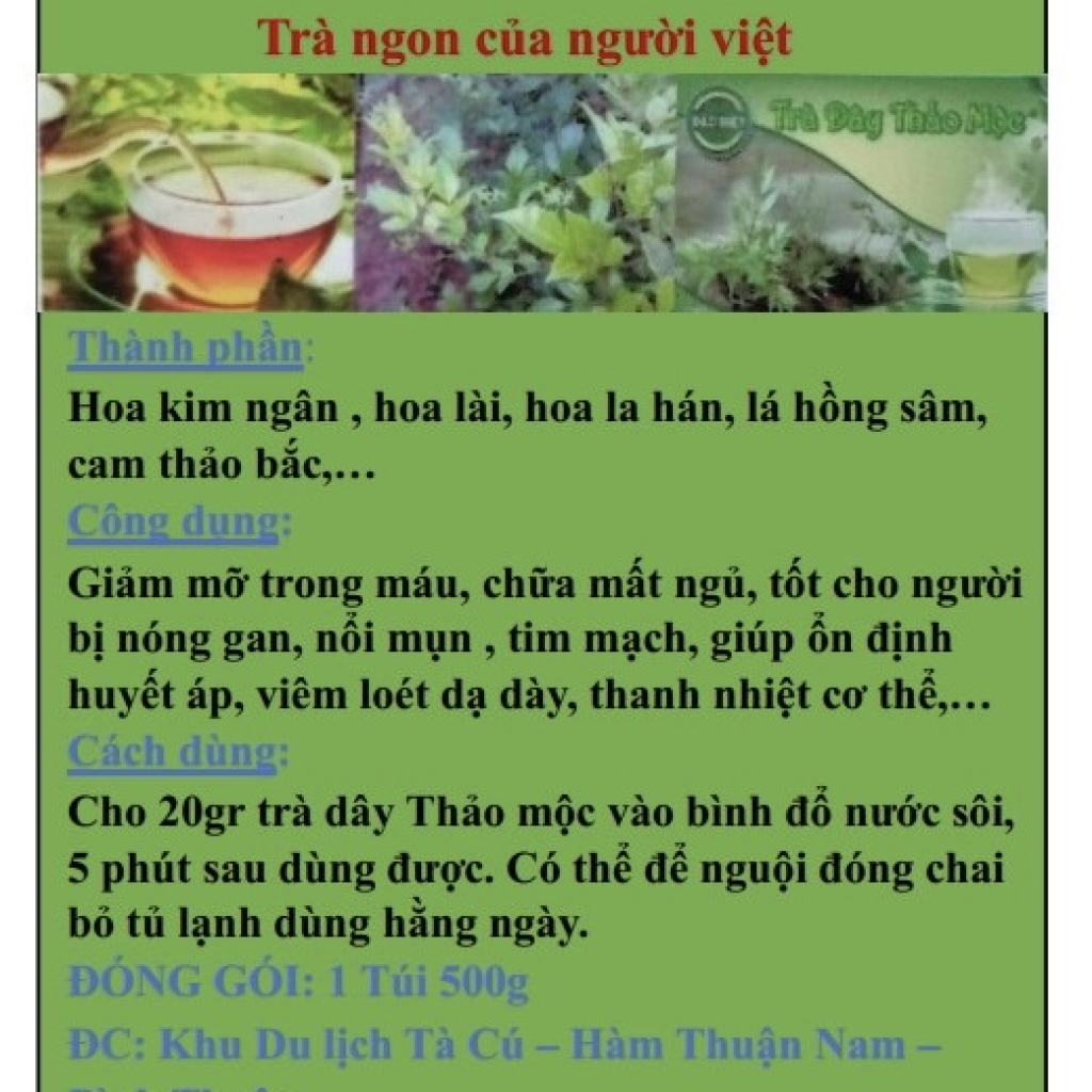 Trà Dây Thảo Mộc Hồng Sâm(500g)