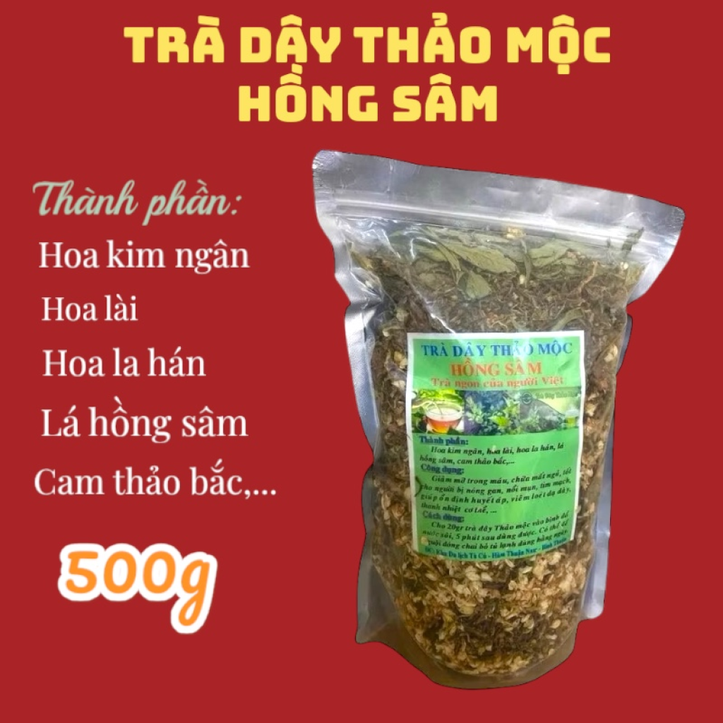 Trà Dây Thảo Mộc Hồng Sâm (Combo 2 Gói 500g) 