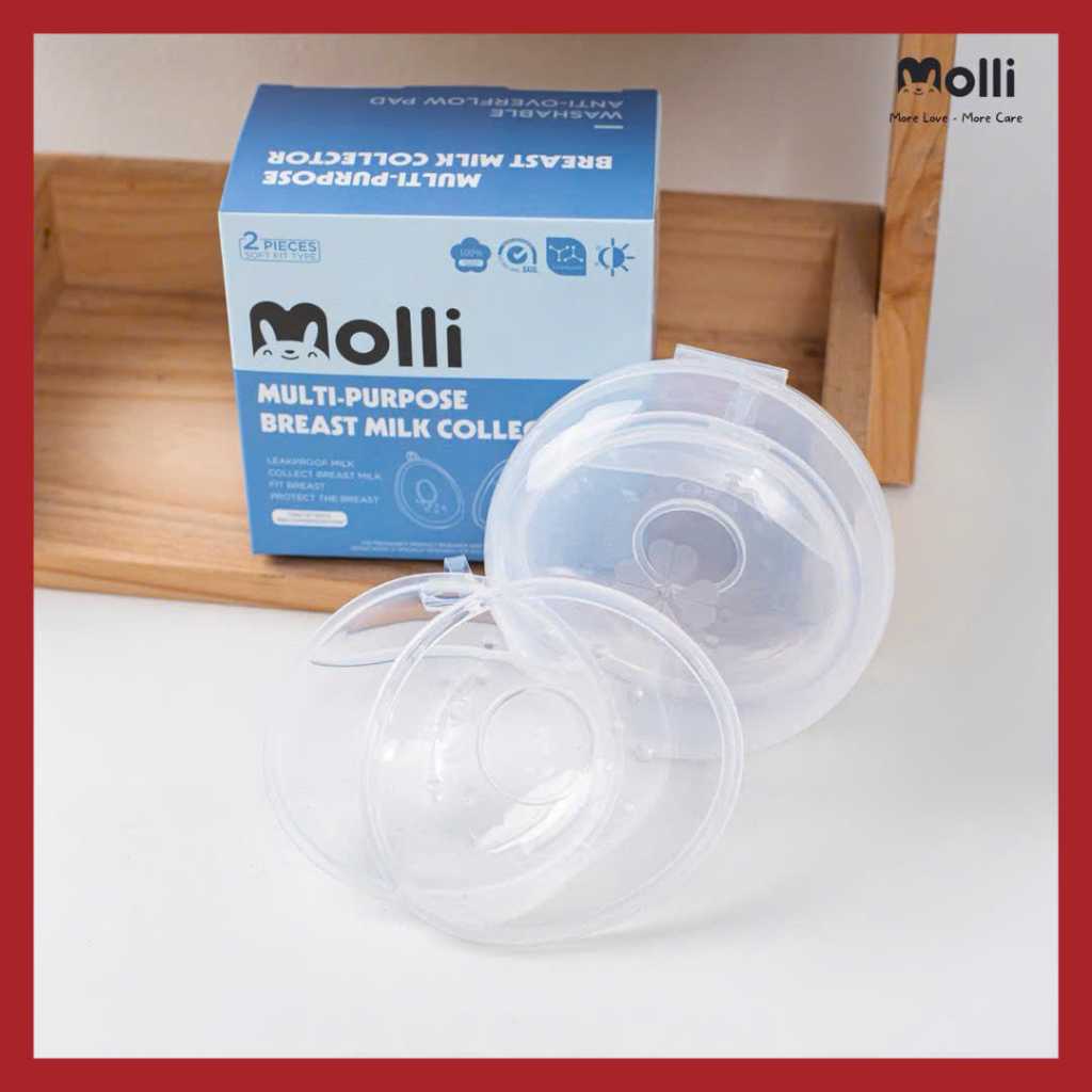 Phễu hứng sữa Molli kèm hộp chính hãng chất liệu Silicon (Hộp 2 chiếc)