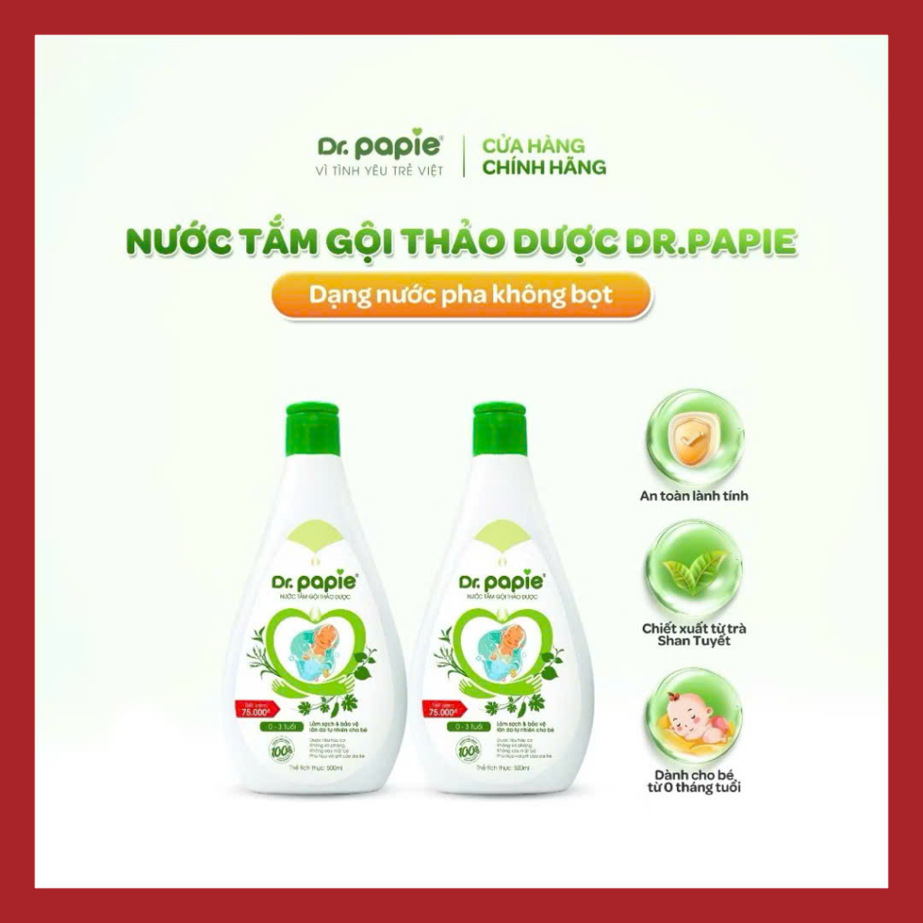 Combo 2 Nước Tắm Thảo Dược Dr Papie (Chai 500ml)