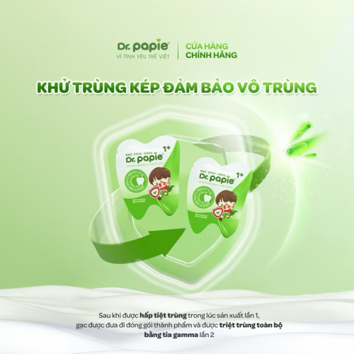 Gạc chống sâu sún răng Dr.Papie 1+ (30 gói)