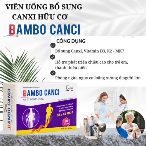 Viên Uống Bổ Sung Canxi Hữu Cơ Bambo Canci Nhập Khẩu Từ Pháp, Hộp 60 viên