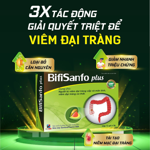 Bifisanfo Plus, Hỗ Trợ Giảm Triệu Chứng Do Rối Loạn Tiêu Hóa, Viêm Đại Tràng