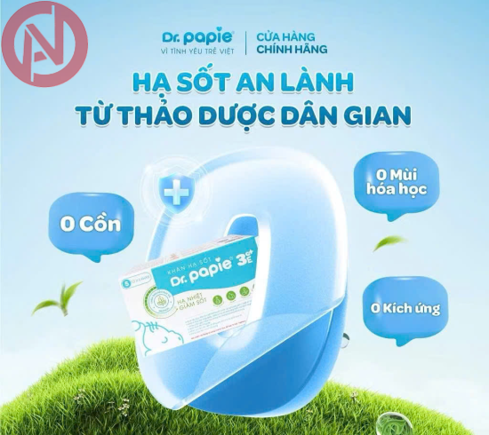 Khăn lau hạ sốt Dr.Papie 3mo+ (Hộp 5 Gói)