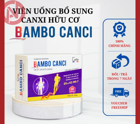 Viên Uống Bổ Sung Canxi Hữu Cơ Bambo Canci Nhập Khẩu Từ Pháp, Hộp 60 viên
