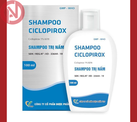 Dầu gội Shampoo Ciclopirox VCP hỗ trợ điều trị nấm (Chai 100ml)