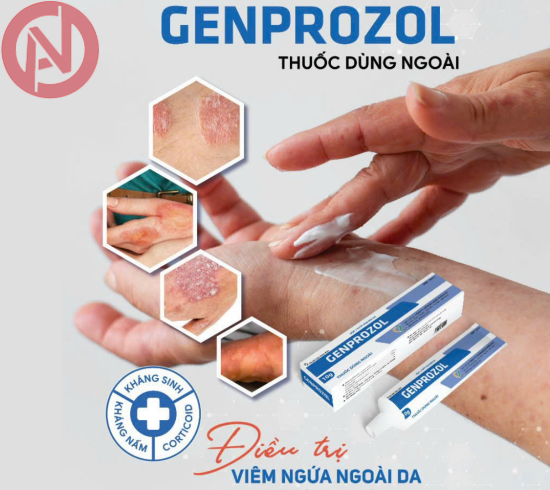 Kem bôi da Genprozol trị viêm da, nấm da (Tuýp 10g)