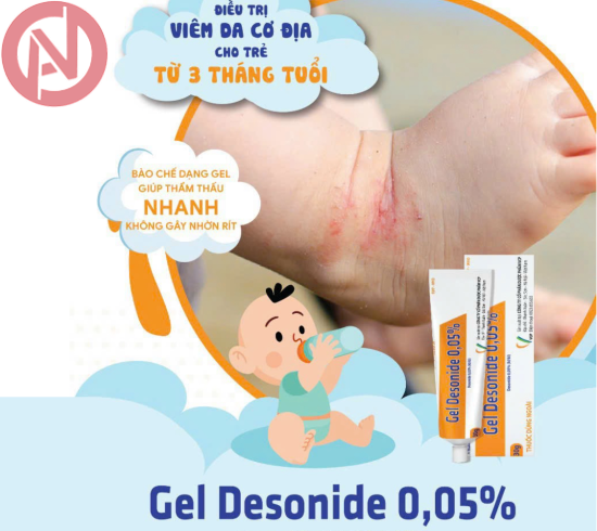 Gel Desonide 0.05% - Gel bôi trị viêm da cơ địa (Tuýp 15g)