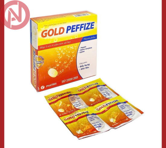 Gold Peffize giảm đầy bụng, ở hơi, khó tiêu, Hộp 20 viên