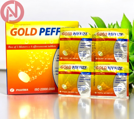 Gold Peffize giảm đầy bụng, ở hơi, khó tiêu, Hộp 20 viên