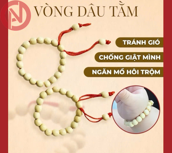 Vòng dâu tằm cho bé chống giật mình giúp bé ngủ ngon bảo vệ hiệu quả