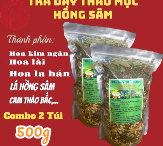 Trà Dây Thảo Mộc Hồng Sâm (Combo 2 Gói 500g) 