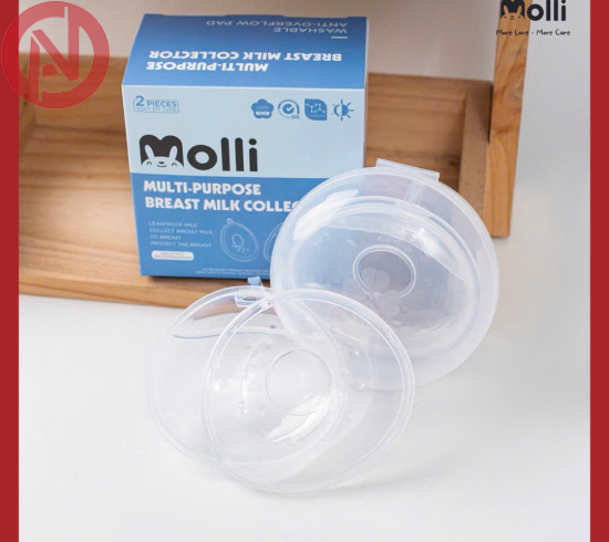 Phễu hứng sữa Molli kèm hộp chính hãng chất liệu Silicon (Hộp 2 chiếc)