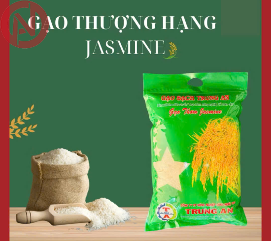 Gạo Lài Thơm JASMINE Mềm, Dẻo Xốp-Gạo Sạch TRUNG AN - Túi 5kg